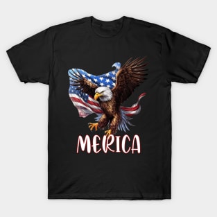 Eagle American Flag USA Flag 4th of july Merica memorial day T-Shirt